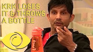 KRK Throws A Bottle At Rohit  Bigg Boss India  Big Brother Universe [upl. by Rhoda]