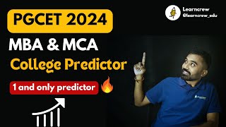 PGCET 2024 College Prediction Tool  1st time  99 accurate learncrew pgcet2024 [upl. by Llesirg]