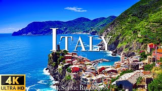 FLYING OVER ITALY 4K UHD  Calming Music With Beautiful Natural Landscapes Film For Relaxation [upl. by Nwahsel]