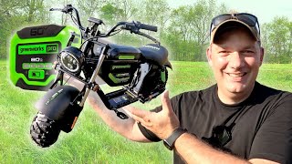 ALL NEW Greenworks 60v Stealth All Terrain MINI BIKE  Full Assembly And First Impressions [upl. by Terrene]