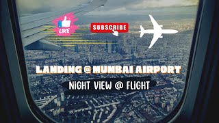 Landing  Mumbai Airport🛩️ beautiful night view from flight window😀 [upl. by Ytsim231]