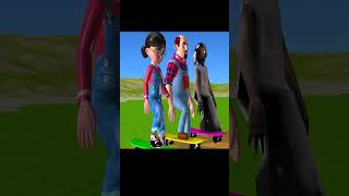 Scary Teacher 3D Nick and Tani Join Take Care of Tree vs Water Syringe and SkateBoard Challenge [upl. by Xila]