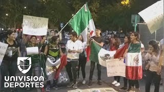 Las muestras de solidaridad con México llegaron a las puertas del Santiago Bernabéu [upl. by Llehsad]