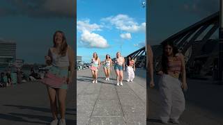 Sticky ☀️⛱️🍉 kissoflife sticky kpopinpublic shorts amsterdam kpopdance [upl. by Yablon]