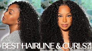 BEST KINKY CURLY WIG FOR BEGINNERS AFFORDABLE PREPLUCKED CLEAR LACE FRONT WIG ISEEHAIR [upl. by Selegna632]