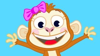 FIVE LITTLE MONKEYS Nursery Rhyme with Lyrics [upl. by Ativoj]