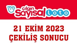 Çılgın Sayısal Loto Çekiliş Sonuçları 21 Ekim 2023 [upl. by Hterag]