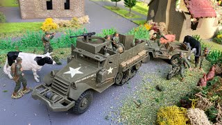 135 diorama M3A1 half track Monogram armoured personnel carrier and infantry [upl. by Kosiur]