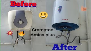 crompton amica plus 25 litre electric storage geyser full installation 2024 model  Hemant Techvlogs [upl. by Aihsilef]