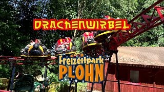 Freizeitpark Plohn Mitfahrt auf Drachenwirbel 4K Onride [upl. by Shu49]