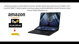 ASUS Rog Zephyrus M16 2022 16 Inches 2K Qhd 165Hz3MsIntel Core I912900H 12Th GenRTX 3080 Ti 16Gb Gra [upl. by Haven]