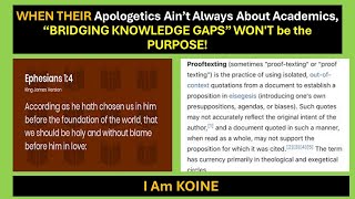 WHEN THEIR Apologetics Aint Always About Academics quotBRIDGING KNOWLEDGE GAPSquot WONT be the PURPOSE [upl. by Aramen]