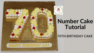 How To Make A Number Cake Easiest Number Cake Tutorial  70th Birthday Cake Decorating Ideas [upl. by Hardie646]