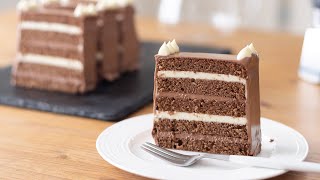 チョコレートのバタークリームケーキの作り方 Chocolate Butter Cream Cake｜HidaMari Cooking [upl. by Carlotta]