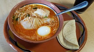 SOPA DE FIDEO CON POLLO comida de rancho [upl. by Annecorinne237]