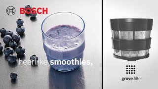 Bosch VitaExtract Slowjuicer Sappen maken met drie verschillende filters [upl. by Kcirttap587]