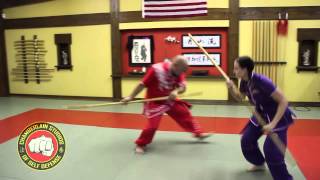 Shaolin Combat Stick  Hung Gar Kung Fu  2 man form [upl. by Ivar]