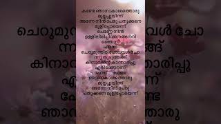 Kande njanakashathoru malayalam song lyrics malayalam shorts lyrics [upl. by Yhtur]