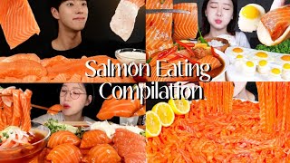 ASMR SALMON MUKBANG EATING COMPILATION PT 1 [upl. by Ebocaj]