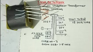 1KVA 90v To 280v Automatic Stabilizer Transformer Coil Winding YT58 [upl. by Joannes]