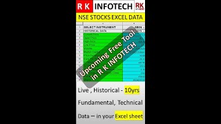 NSE LIVE DATA IN EXCEL SHORTS [upl. by Elery]