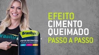 Passo a passo cimento queimado  Massa para efeitos Brasilux [upl. by Anahsirk]