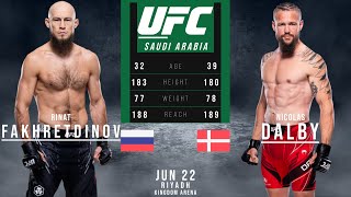 RINAT FAKHRETDINOV vs NICOLAS DALBY FULL FIGHT UFC [upl. by Rahcir]