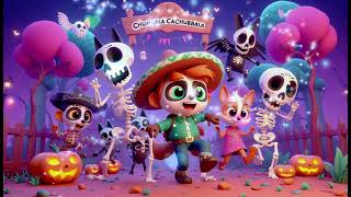 quotChumbala Cachumbala  Ghostly Skeleton Dance  Halloween Fun for Kidsquot Song with Lyrics Nursery [upl. by Ydne]