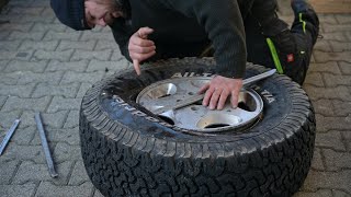 Reifen von Hand abziehen Tutorial Expedition Offroad Overlanding [upl. by Resneps]