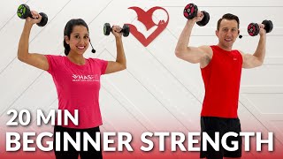 20 Min Full Body Dumbbell Workout for Beginners  Beginner Strength Training at Home with Weight [upl. by Eah]