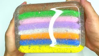 Mixing Clay Into Clear Slime  Clay Slime Mixing [upl. by Eulalie]