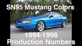 19941998 Mustang Colors amp Production Numbers [upl. by Adnirolc]