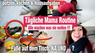 24h MAMA ALLTAG Routine  HAUSHALT Putzen Kochen Hausaufgaben  HelloFresh Rebekka [upl. by Gerg]