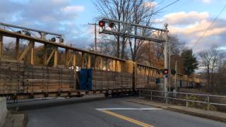 Providence and Worcester Railroad freight headed south to Gardner MA on 11112014 [upl. by Ennovoj]