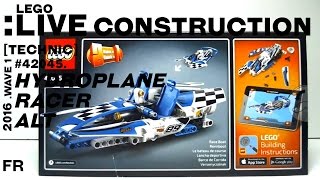 LIVE CONSTRUCTION LEGO Technic  Hydroplane Racer ALT Français [upl. by Nosned449]