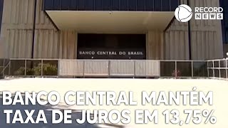 Banco Central mantém taxa de juros em 1375 [upl. by Gable39]