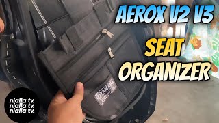 AEROX V2  SEAT ORGANIZER  LAGAYAN NG OR CR AT LISENSYA [upl. by Rakel]