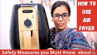 WestPoint Air Fryer Review amp Unboxing  How to use an Air Fryer  Safety Precautions for Beginners [upl. by Dnilazor]