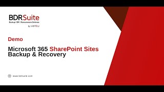 How to Backup and Restore Microsoft 365 SharePoint Sites  BDRSuite Demo [upl. by Salomone]