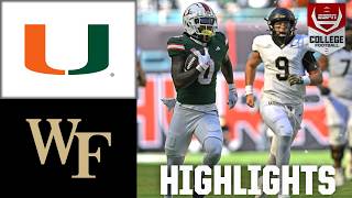 Wake Forest Demon Deacons vs Miami Hurricanes  Full Game Highlights  ESPN College Football [upl. by Udell692]