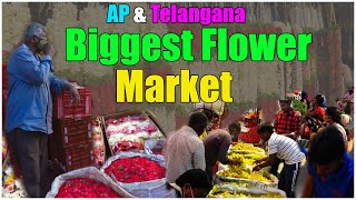 biggest flower market in hyderabad  Ap amp telangana Wholesale Flower Market in Hyderabad  flowers [upl. by Corilla]