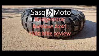 2023 bmw g310gs Bridgestone Battlax ax41  1500 mile review Are they worth it [upl. by Yrehc298]