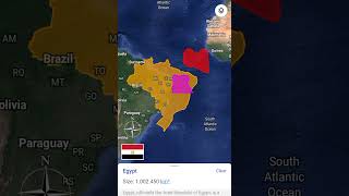 Brazil Vs Egypt and Libya land area size comparison shorts landarea countrycomparison [upl. by Fenella]