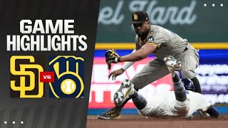 Padres vs Brewers Game Highlights 41524  MLB Highlights [upl. by Nob]