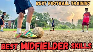 Best football skills Best midfielder skills Best midfielder drills football footballskills [upl. by Einnoc]