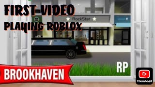 MY FIRST ROBLOX VIDEO PLAYING ROBLOX BROOKHAVEN AND FOUR CORNERS [upl. by Enajiram]