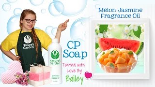 Soap Testing Melon Jasmine Fragrance Oil Natures Garden [upl. by Annekahs]