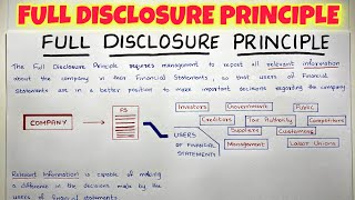 Full Disclosure Principle EXPLAINED  By Saheb Academy [upl. by Cobbie]