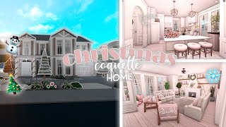 ๑՞ ROBLOX  Bloxburg   Coquette Christmas House 487K [upl. by Anyak]