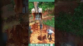 Best working day 1198 Borehole drilling process with auger excavator [upl. by Erialcyram]